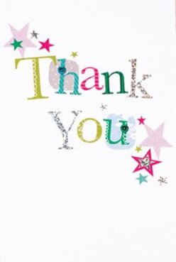 Brimming with playful energy, this thank you card captures the vibrant, neighbourly spirit of Woodside Park. Each letter of 'Thank You' stands confidently in its own vivid hue-lime, fuchsia, cerulean blue-some edged in a glimmering silver that shimmers when turned toward the light, while others are adorned with cheerful polka dots and the suggestion of hand-stitched detail, much like the creative handiwork seen at local craft fairs along Finchley Avenue. Scattered around the words, miniature stars of brilliant pink, deep turquoise, and sparkling silver seem to float weightlessly, lending a celebratory flourish reminiscent of confetti after a summer festival in the park. The bright white background acts like a blank canvas, letting every splash of colour and texture stand out with intention. The design's tactile finish-unmistakable in the way the letters catch light and shadows-evokes the gentle care that goes into each bouquet arranged behind the scenes at Woodside Park's beloved floral studios. This card feels as though it was made to accent a bouquet delivered to a friend across the leafy avenues of North London, a note of gratitude that sparkles both visually and emotionally. Its style is festive yet personal, echoing the connections between neighbours and the joy of everyday moments. Just as fresh flowers arranged earlier in the day can transform a living room, this thank you card transforms appreciation into something joyful, tangible, and lasting.